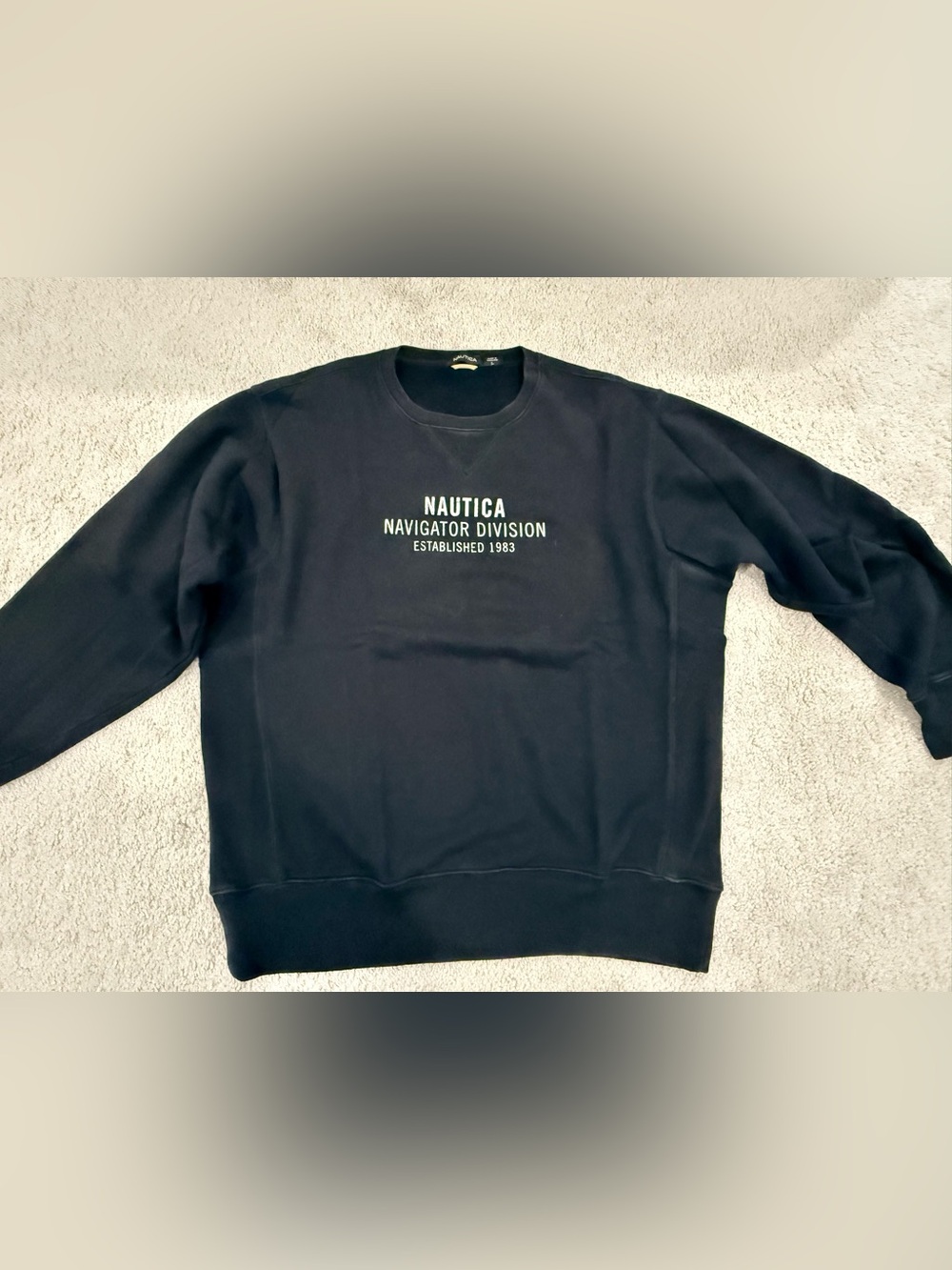 Nautica Men's Navy Crewneck Sweatshirt - Navigator Division Size L